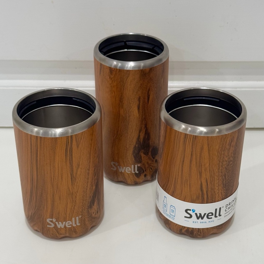 S'well Teakwood Slim Can or Bottle Drink Chiller Koozie - Picture 10 of 10